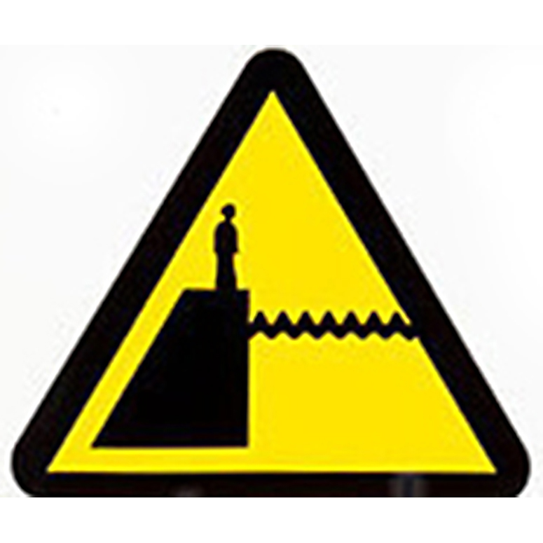 danger cliff edge warning sign vierkant